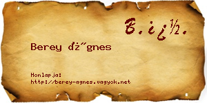 Berey Ágnes névjegykártya
