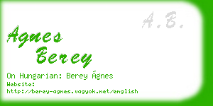 agnes berey business card