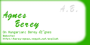 agnes berey business card